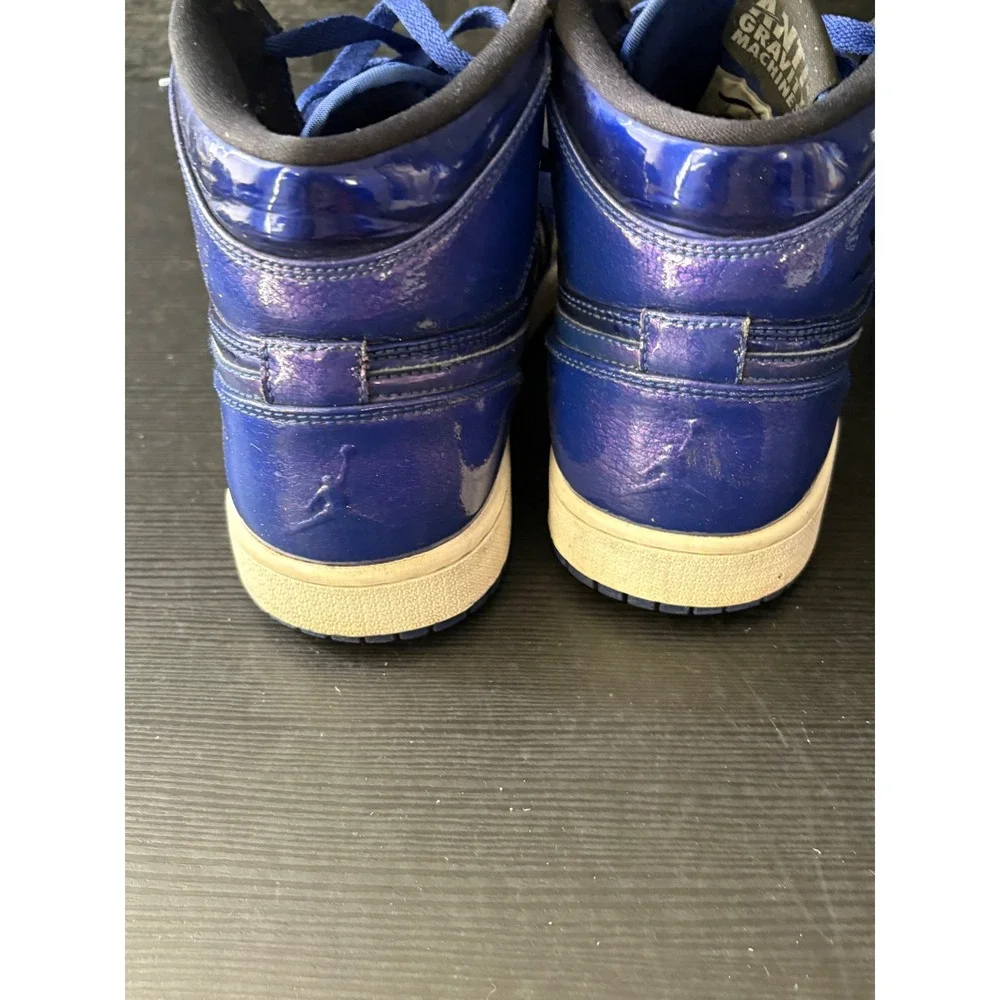 READ Nike Air Jordan 1 Retro High Deep Royal Patent Leather 332550-420 Size 9